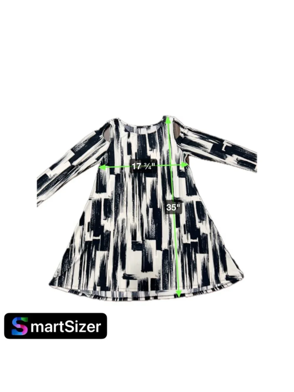 Ariella Women's Black & White Abstract Cold Shoulder Dress Size M